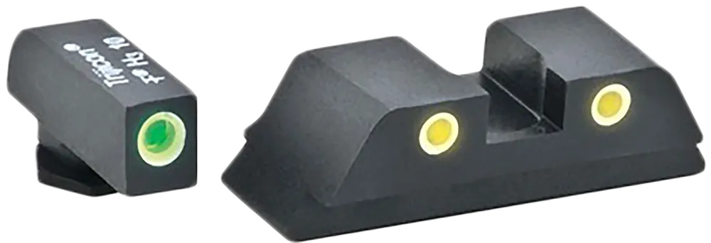 AmeriGlo GL5115 Tritium Sight Set for Glock - Green Front, Yellow Rear