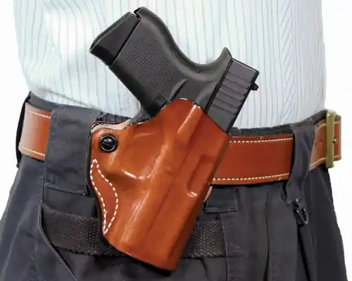 Desantis Mini Scabbard Holster RH OWB Leather GLK 2627 Tan