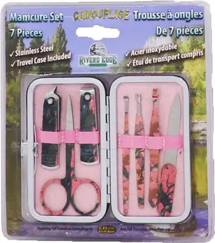 7-Piece Women's Pink Manicure Set by Camorivers Edge
