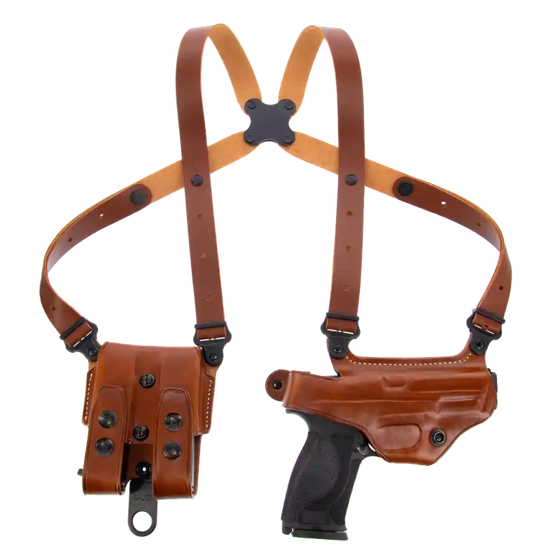 Galco MC202 Miami Classic Shoulder Holster for Beretta 92F/FS & Taurus PT100/101, Right Hand, Tan Leather, Fits Up to 56" Chest