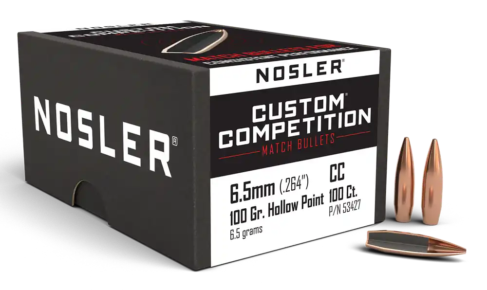 Nosler 53427 6.5mm 100gr HPBT Custom Competition Bullets 100 Count