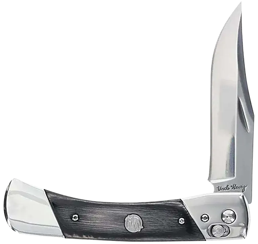Uncle Henry Bear Paw Folding Knife with 3.80" 7Cr17MoV Stainless Steel Blade and Black/Wood Laminate Handle