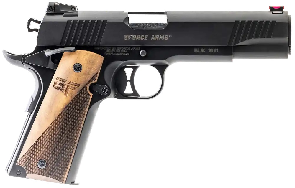 Gforce Arms GF199BW 1911 9mm Pistol with Stainless Barrel and Turkish Walnut Grip