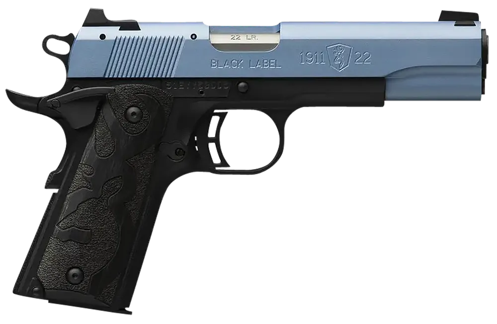 Browning 1911 Black Label Full Size .22 LR Pistol with Polar Blue Slide and Black Laminate Grip