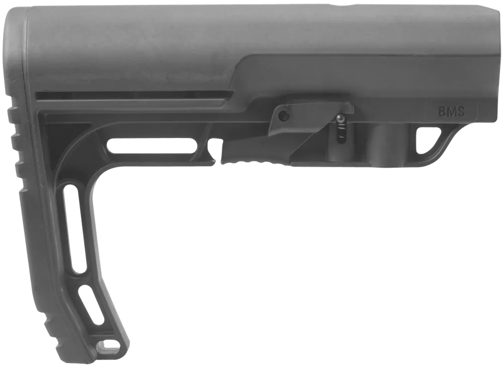 Mission First Tactical BMS Battlelink Minimalist Stock for AR-15/M16/M4 - Black Synthetic, Commercial Tubes Compatible (Tube Not Included)