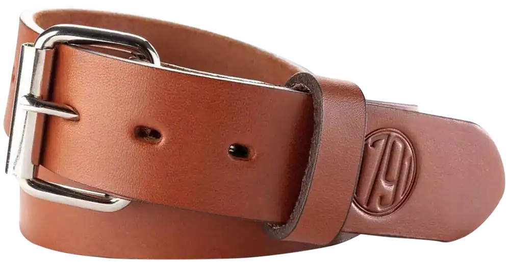 Classic Brown Leather Gun Belt with Buckle Closure - 1.50" Wide, Size 40/44