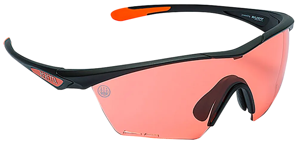 Beretta Clash Shooting Glasses with Scarlet Lens and Black/Orange Frame