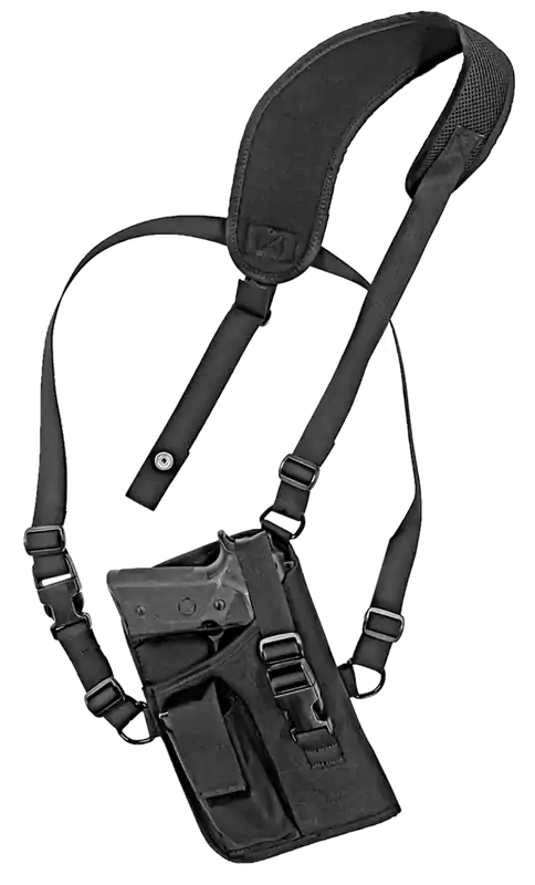 GrovTec US Inc GTHL15105R Trail Pack Shoulder Harness for Large Semi-Auto, 4.50-5" Barrel, Right Hand, Black Nylon