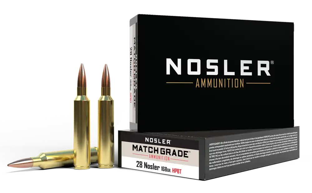 Nosler 51287 Match Grade 28 Nosler 168gr HPBT Ammo 20/Box