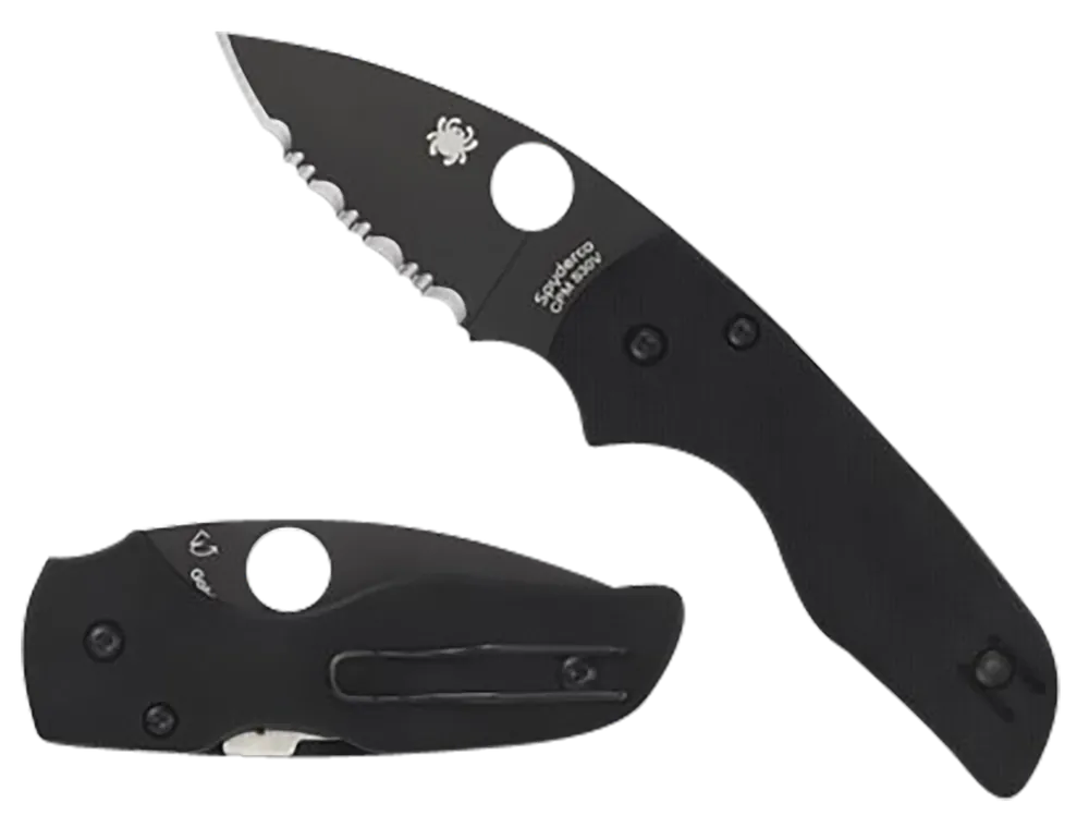 Spyderco Lil' Native Black DLC Folding Knife with G10 Handle and Pocket Clip