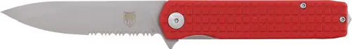 CobraTec Medium Cayden 3.25" Red/SS D2 Serrated Blade