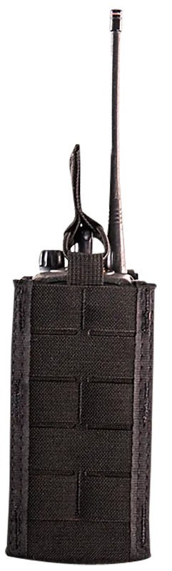 TACO Duty Radio Holder with MOLLE & Bungee Pull - Black Nylon