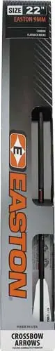 22" Easton Xbow Bolt 9mm Carbon with 3" Vanes Flat Back 6-Pack