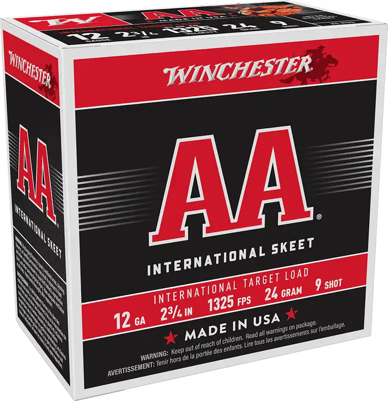 Winchester AA International Target 12 Gauge 24g 9 Shot Ammo - 25/Box