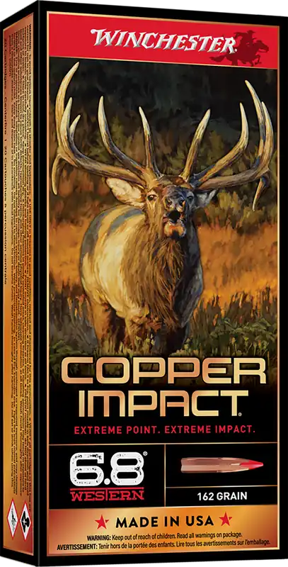 Winchester Ammo X68WCLF Copper Impact 6.8 Western 162gr Lead-Free Extreme Point - 20/Box