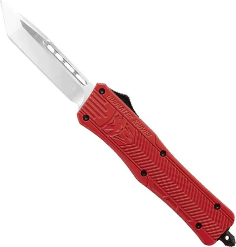 CobraTec Medium CTK-1 OTF Knife - 3" Red Tanto Blade