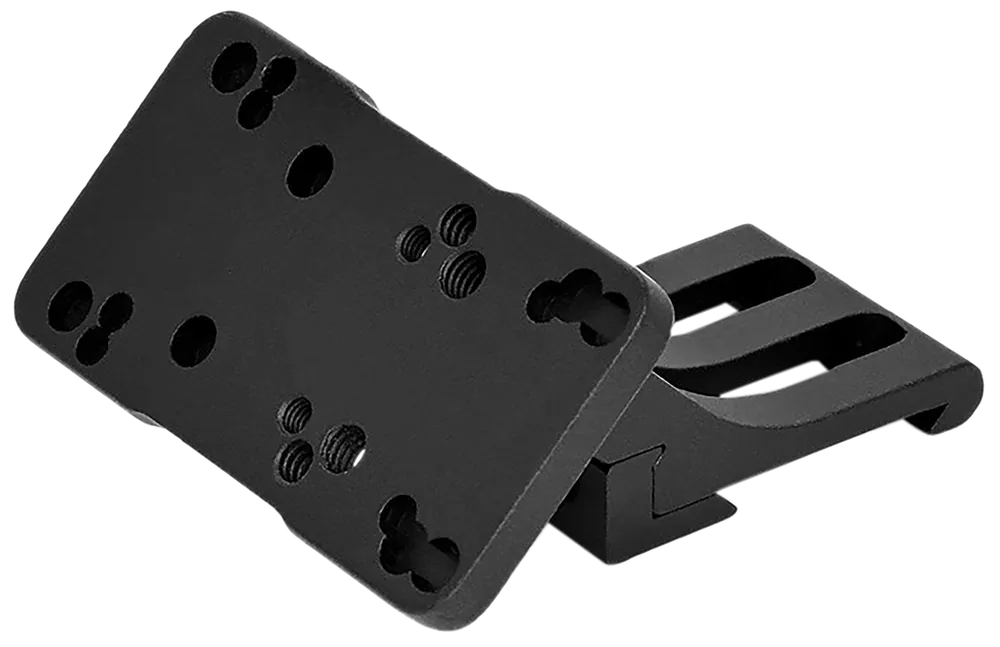 Warne 6110ML 45° Offset Red Dot Riser for Reflex Sights - Black Anodized Aluminum, Left Hand