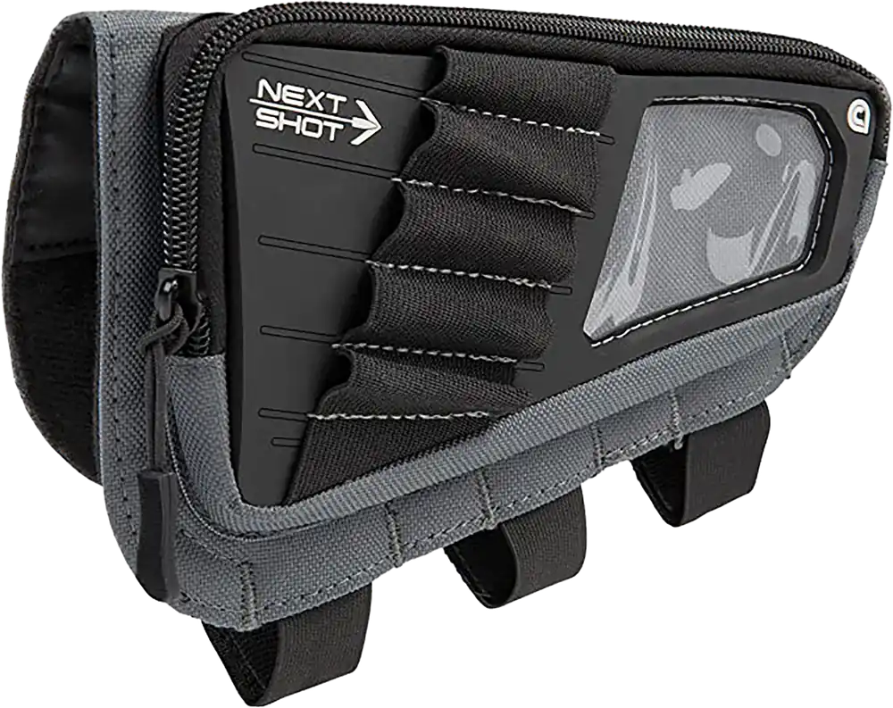 Allen 8528 Next Shot Rifle Buttstock Pouch Gray 5rd for .223 to .300 Win Magnum