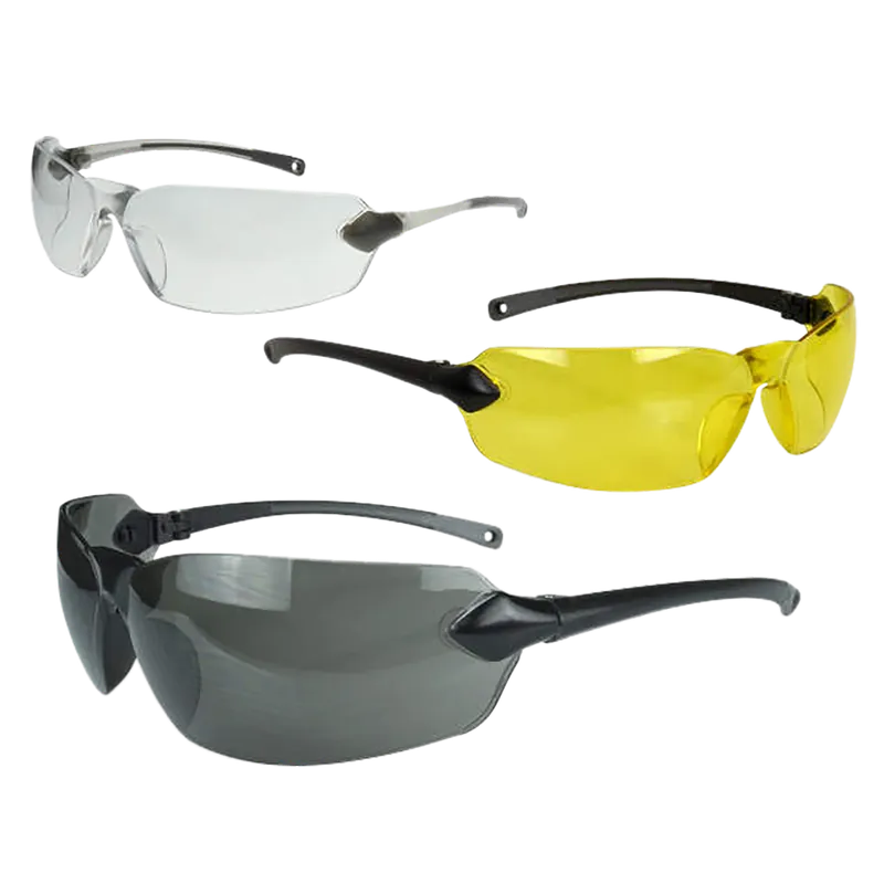 Radians OV3114CS Overlook Glasses 3 Pack - Clear, Smoke Gray, Amber, Black, Silver Frames for Adults