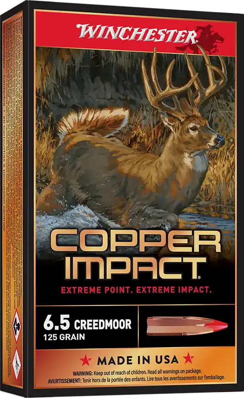 Winchester Ammo X65CLF 6.5 Creedmoor 125gr Copper Extreme Point Lead-Free 20/Box