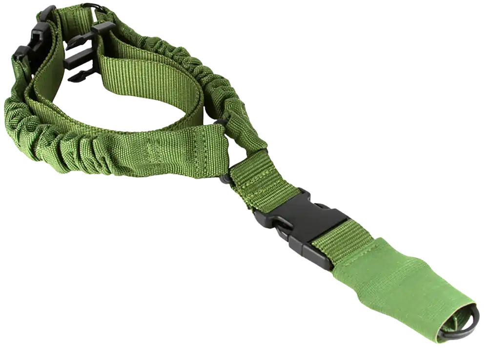 Aim Sports AOPS01G One Point Bungee Rifle Sling with Green Elastic Webbing, 26" OAL