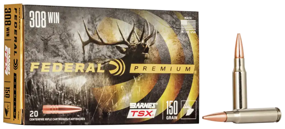 Federal Premium .308 Win 150gr Barnes TSX - 20 Rounds Per Box, 10 Boxes Per Case