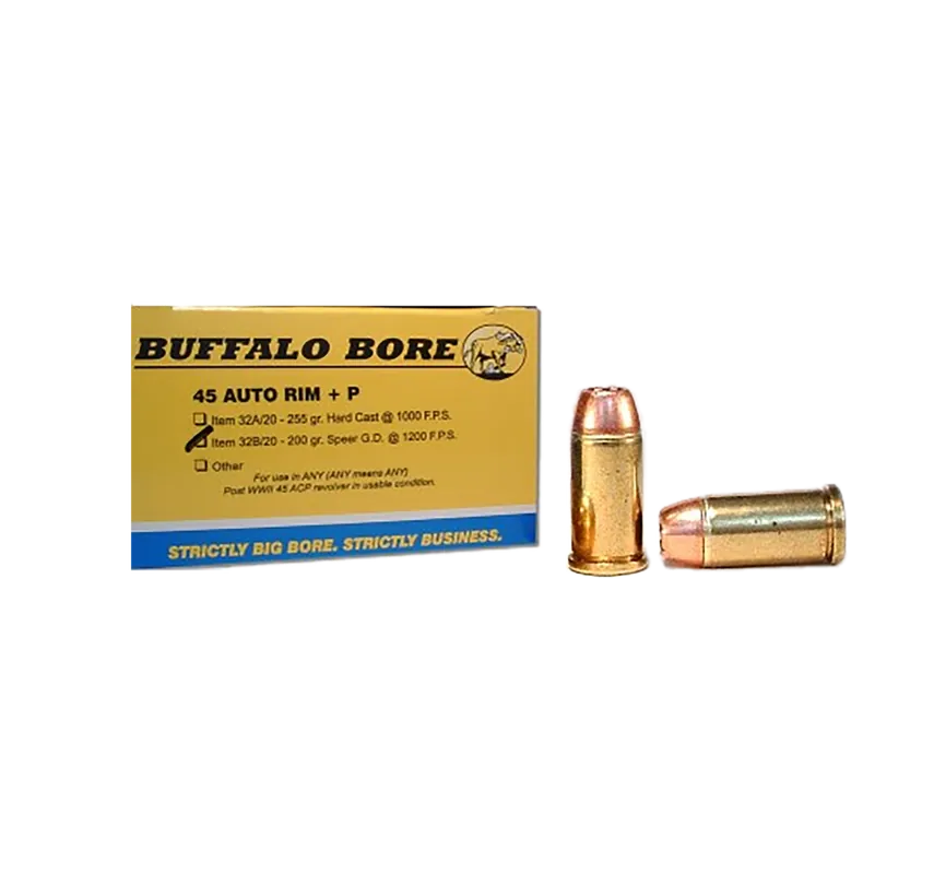 Buffalo Bore 45Auto Rim +P 200gr JHP Personal Defense Ammo - 20/Box