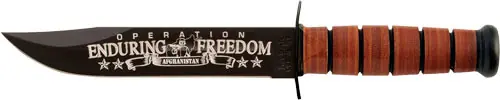7" USMC KA-BAR Knife with Leather Sheath - OEF Afghanistan Edition