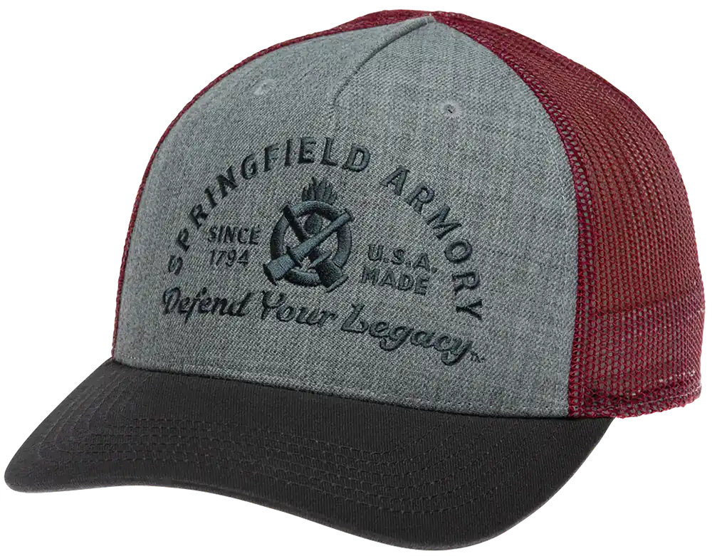 Springfield Armory GEP2381 Brewery Hat - Gray/Graphite/Maroon Snapback OSFA