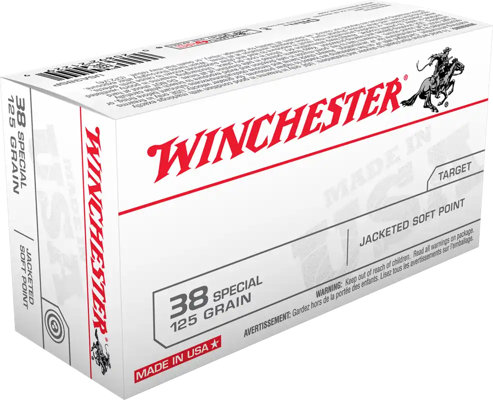 Winchester USA38SP .38 Special 125gr JSP Ammo - 50 Rounds per Box
