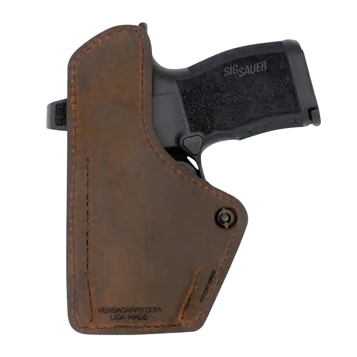 Versacarry Compound IWB Holster for Springfield Hellcat - Right Hand, Brown Polymer Belt Clip