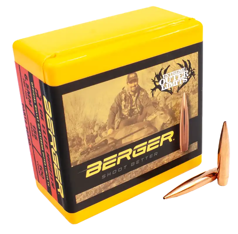 Berger Elite Hunter 6.5mm 156gr Boat Tail Bullets - 100 Count