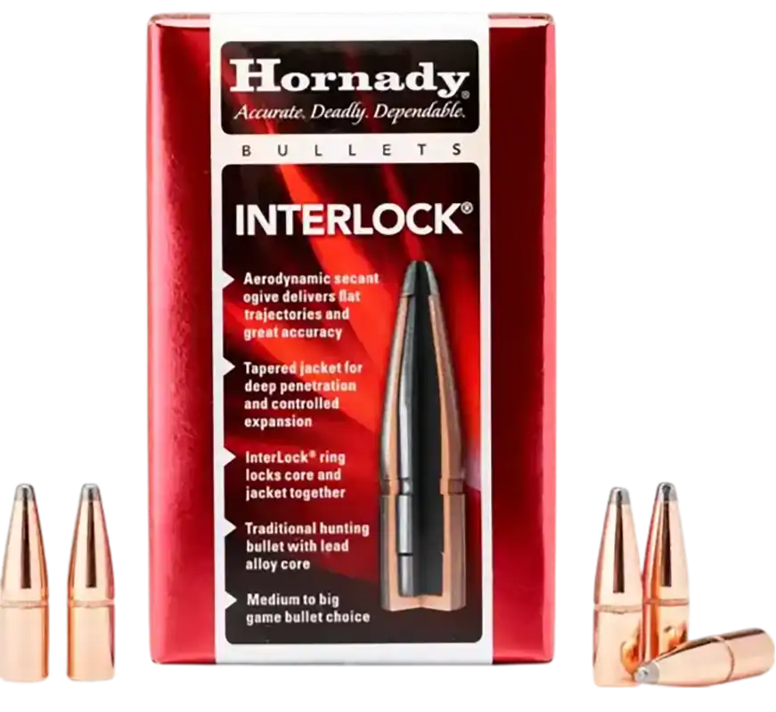 Hornady InterLock .308 220gr RN Bullets - 100/Box, 15/Case