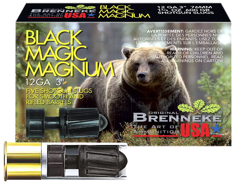Brenneke Black Magic Magnum 12 Gauge 3" Slug - 5 Rounds Per Box