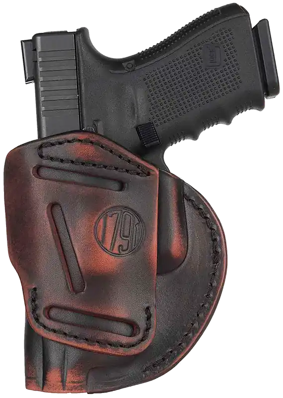 Versatile Vintage Leather Holster for Glock 17, Springfield XD, S&W M&P, HK VP9 - Right Handed Carry