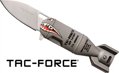TAC-FORCE 2.25" Drop Point Folder Grey Shark Bomb/SSMC Knife