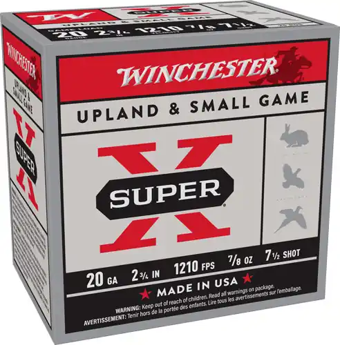 Winchester Super-X 20GA 2.75" 7/8oz 7.5 Shot 1210FPS 250 Rounds Case