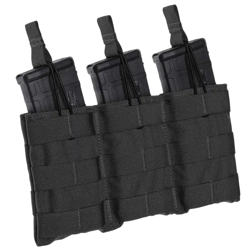 Tacshield T3508BK Speed Load Triple Rifle Pouch - Black 1000D Nylon