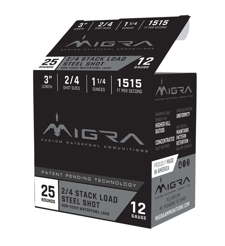 Migra Ammunitions M12S46 Staxd 12 Gauge 3" 1 1/4oz 4/6 Shot - Case of 25/10