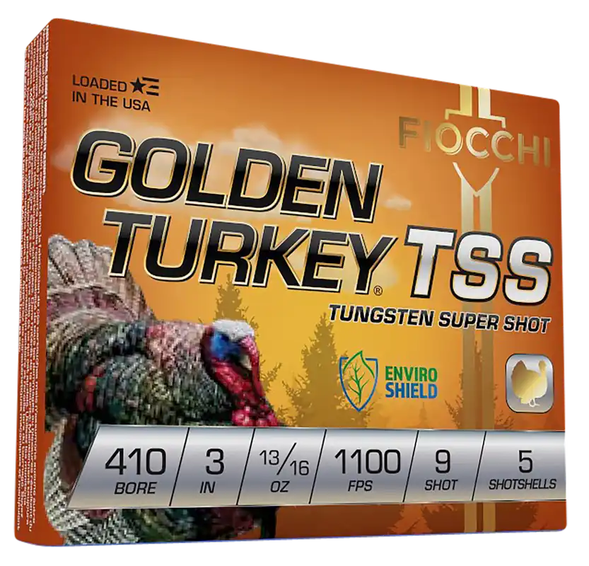 Fiocchi Golden Turkey TSS 410 Gauge 3" 9 Shot Ammunition - 5 Rounds Per Box
