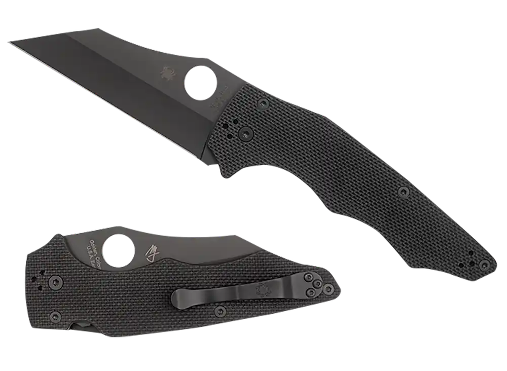 Spyderco YoJumbo Black DLC Folding Knife with G10 Handle and CPM S30V Blade
