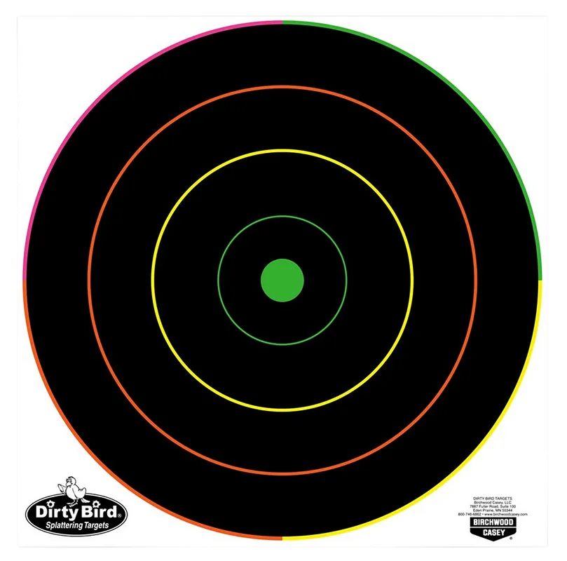 Birchwood Casey Dirty Bird 12" Bullseye Target, Multi-Color, 10 Pack