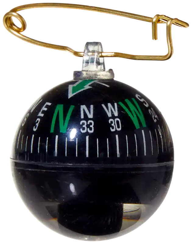 Allen 484 Compass with Black Pin, 1.50" Long, Includes Safety Pin