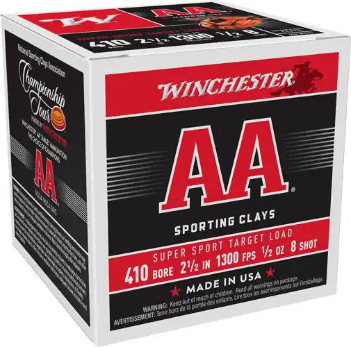 Winchester AA 410 2.5" 1/2oz #8 1300FPS 250rd Case Lot