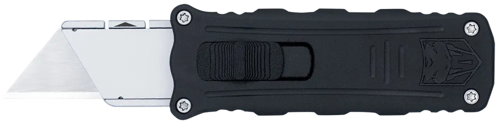 CobraTec Knives CTOTFUKSBBLK 3.38" OTF Utility Knife with Black Anodized Aluminum Handle