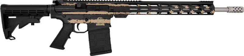 18" Stainless Steel Barrel Desert Flag AR10 Rifle .308 Win 10-Round