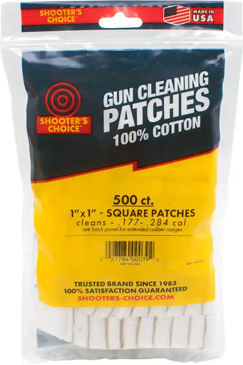 500-Pack 1" Square Cleaning Patches - Shooters Choice