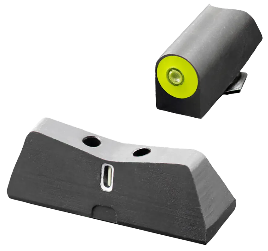 XS Sights DXT2 Big Dot Night Sights for Glock - Black with Green Tritium and Yellow Outline Front, Green Tritium and White Outline Rear