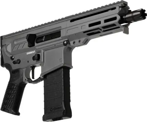 CMMG Dissent MK4 5.7x28 Pistol - 6.5" Barrel, 32-Round Capacity, Tungsten Finish