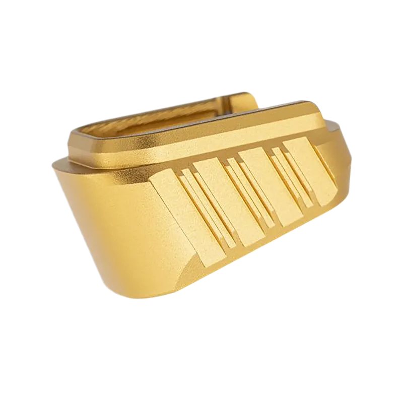 Gold Aluminum Magazine Extension for Springfield Hellcat Pro - Tyrant CNC TDHCATMAGEX3GOLD